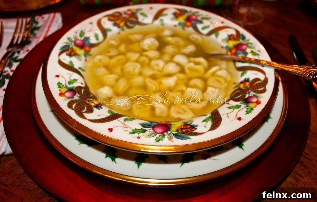 Traditional holiday tortellini