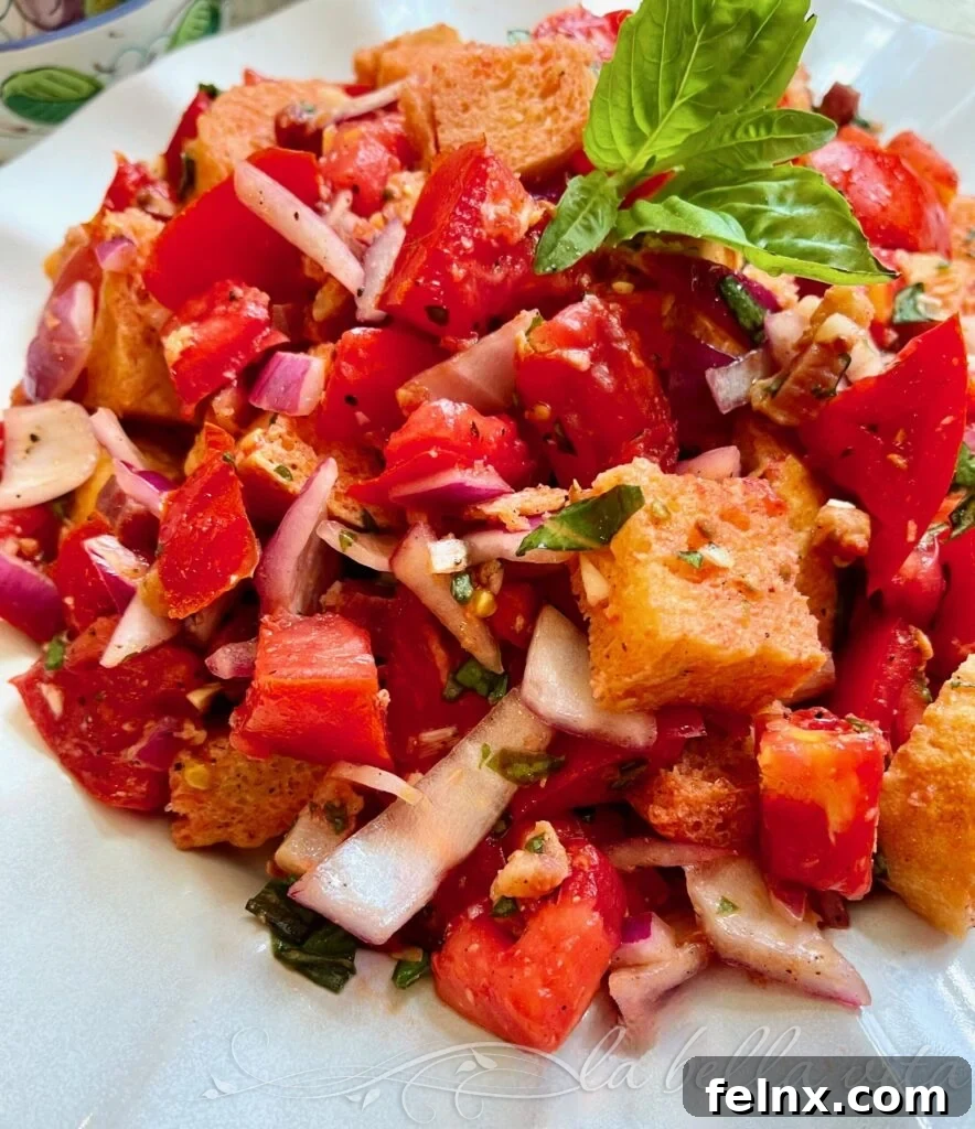Serving the Panzanella Salad