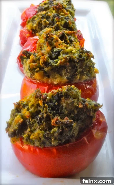 Stuffed Tomatoes with Spinach and Basil