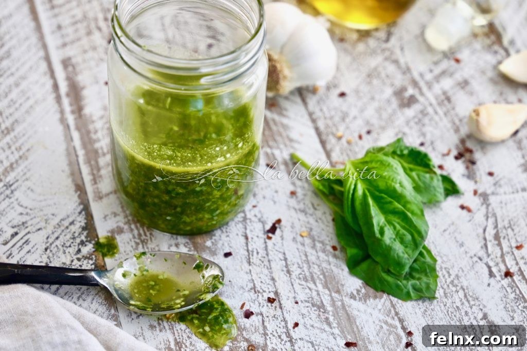 Fresh Basil Vinaigrette - A vibrant green herb dressing
