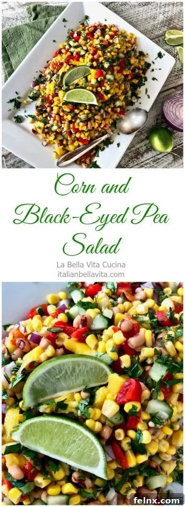 Zesty Sweet Corn and Black Eyed Pea Medley 12 Recipe Pinterest Graphic