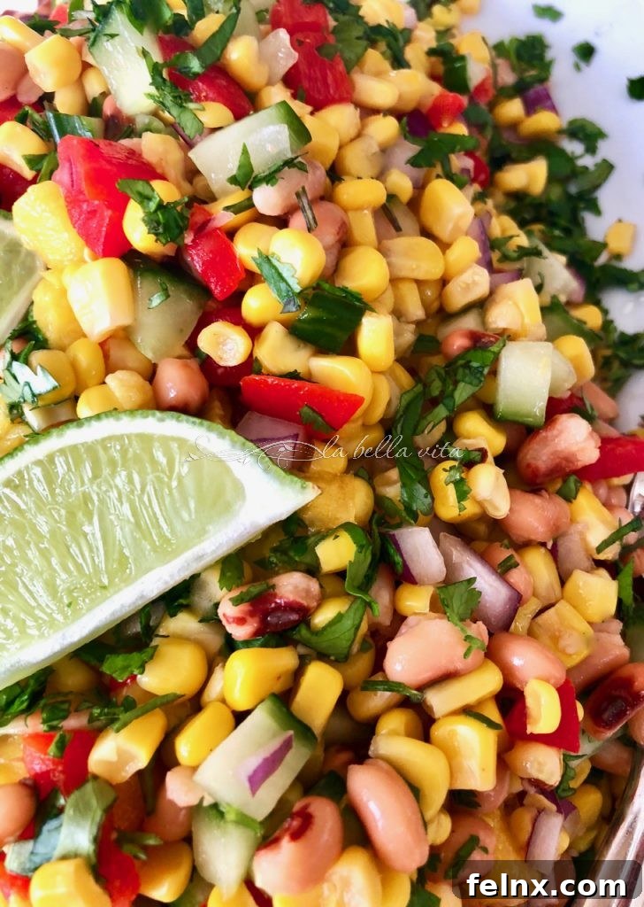 Zesty Sweet Corn and Black Eyed Pea Medley 13 Final salad presentation