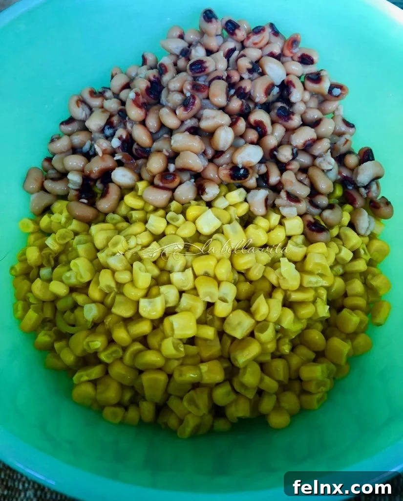 Zesty Sweet Corn and Black Eyed Pea Medley 4 Adding black-eyed peas