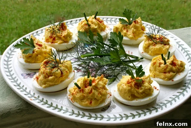 Classic Deviled Eggs on a Platter
