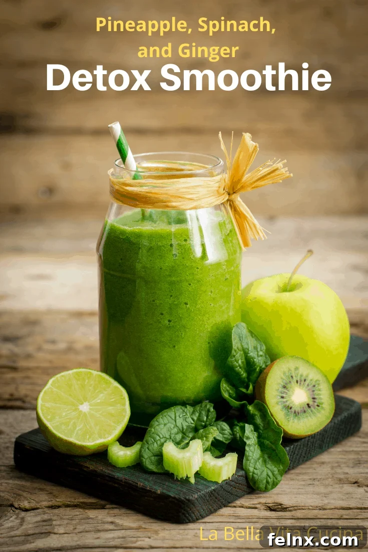 Pineapple, Spinach and Ginger Detox Smoothie