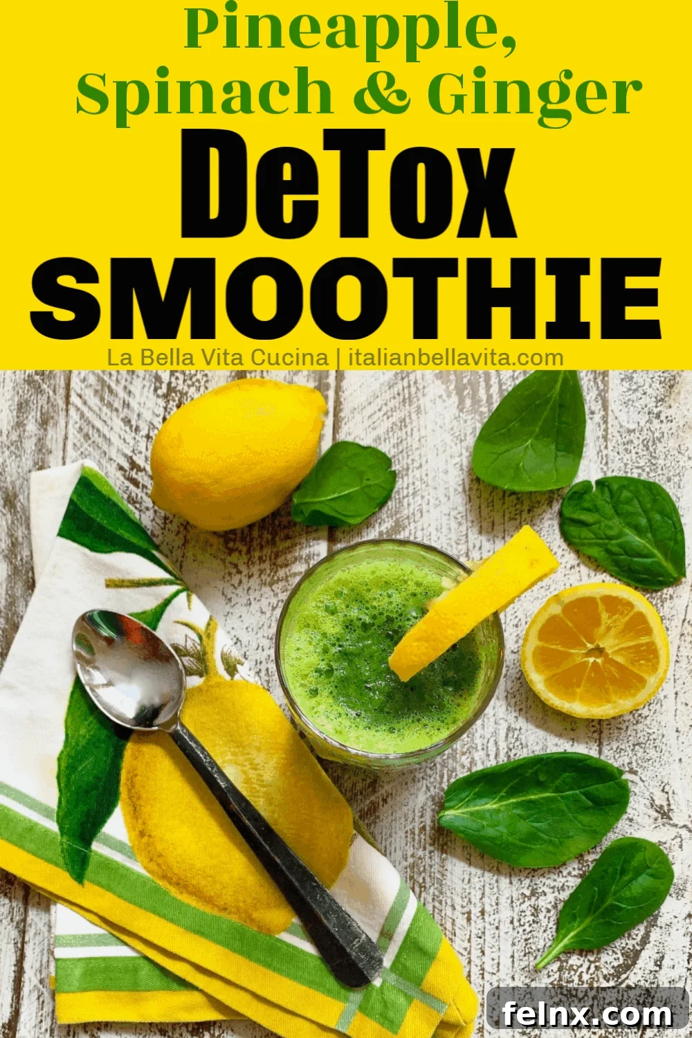 Detox smoothie in a tall glass