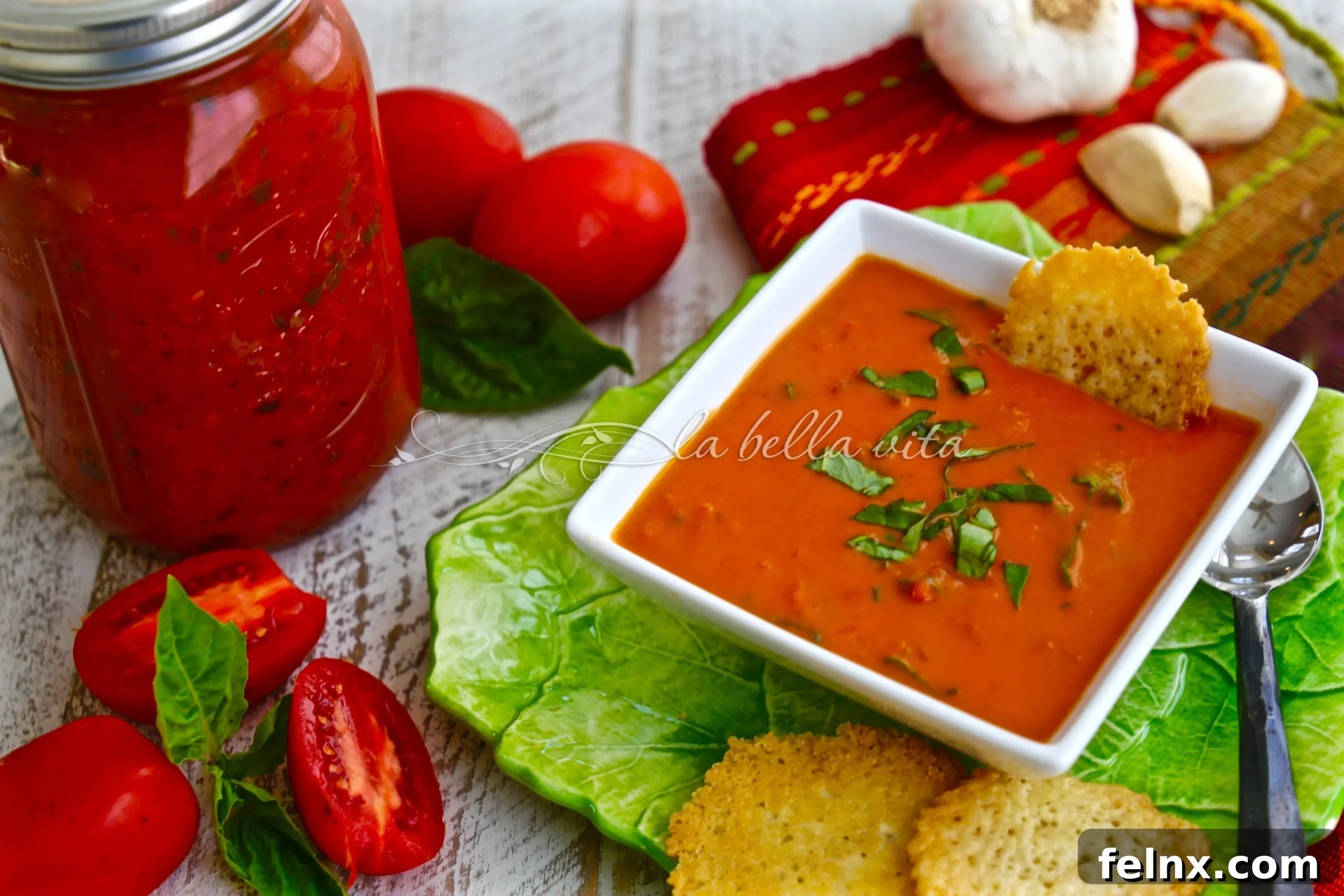 Tomato bisque with parmesan