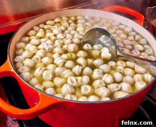Tortellini in clear broth