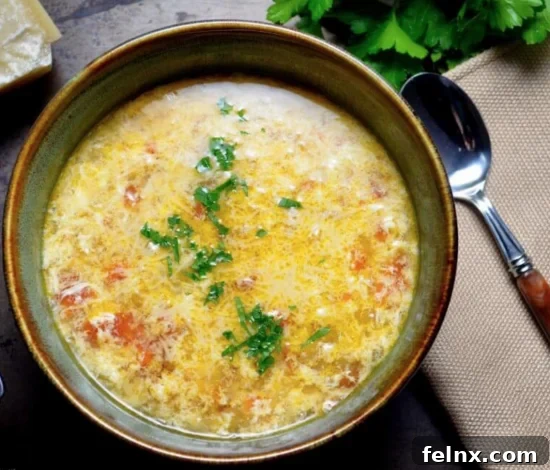 Stracciatella egg drop soup