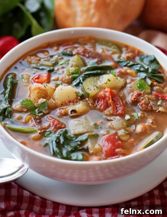 Lentil soup with vegetables