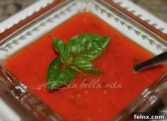 Creamy tomato basil soup