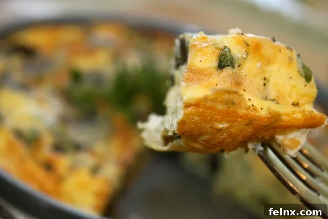 A delicious bite of mushroom frittata