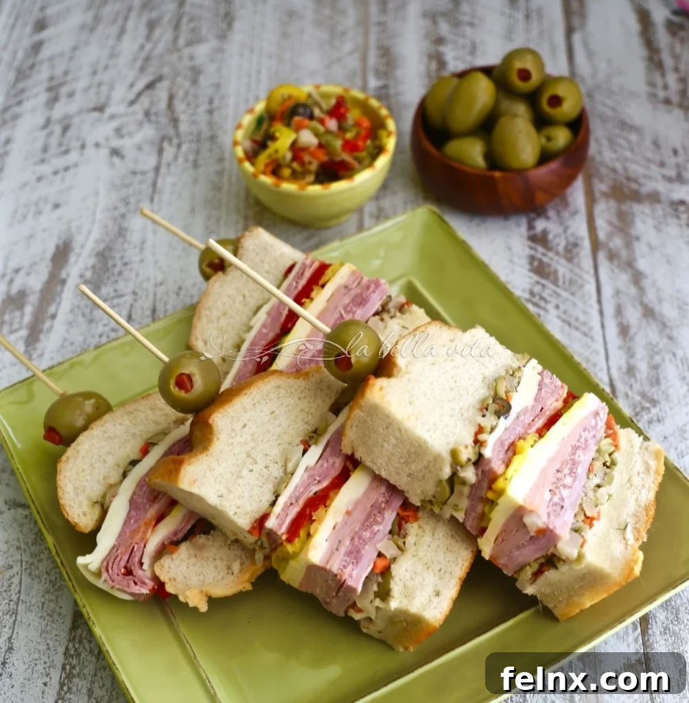Bite-Sized Mini Muffaletta Sandwiches