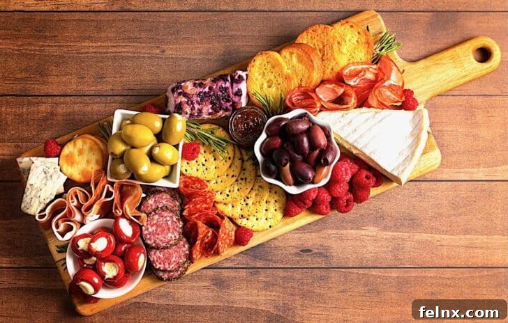 Elegant Charcuterie Board with Meats and Cheeses