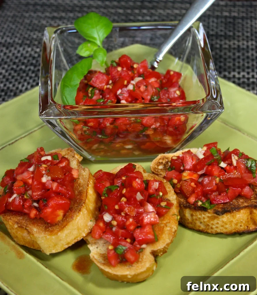 Classic Italian Bruschetta with Fresh Tomatoes and Basil
