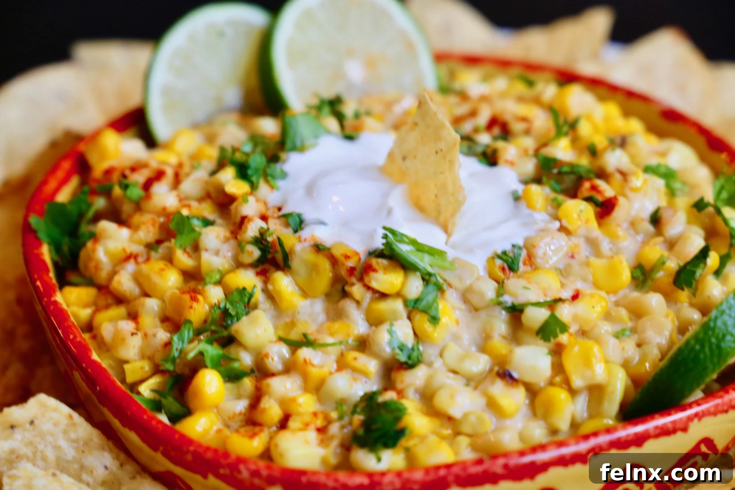 Mexican Street Corn Elote Dip with Cotija Cheese