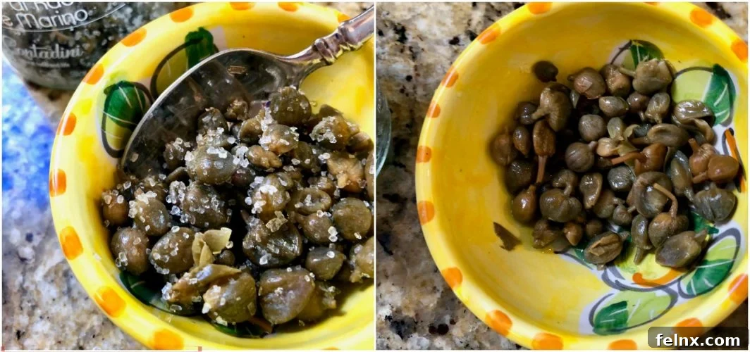 Rinsing Capers for the Sauce