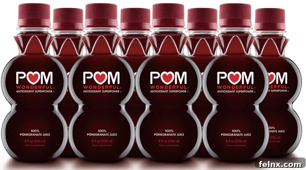 Bottled pomegranate juice, an essential ingredient for the Pomatini