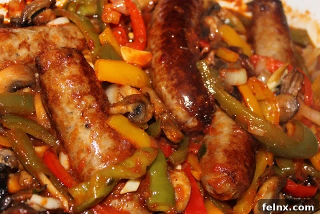 Finished Sausage and Peppers