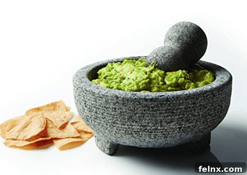 Mortar and pestle for authentic guacamole