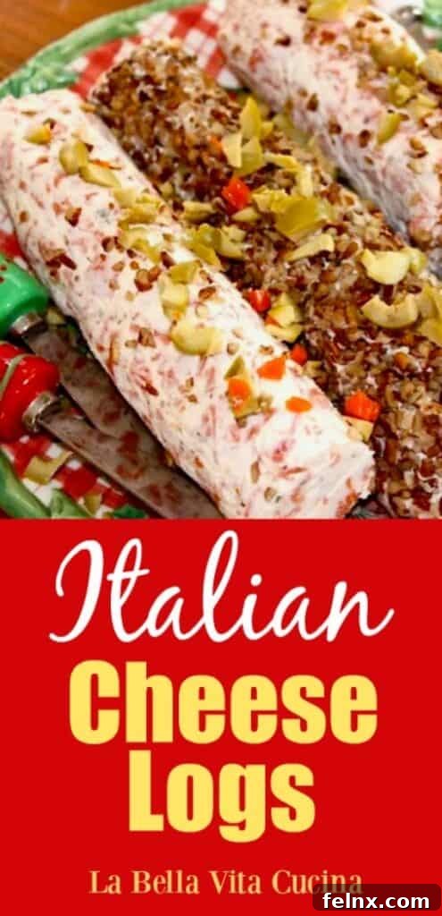 Italian Cheese Log served on a platter