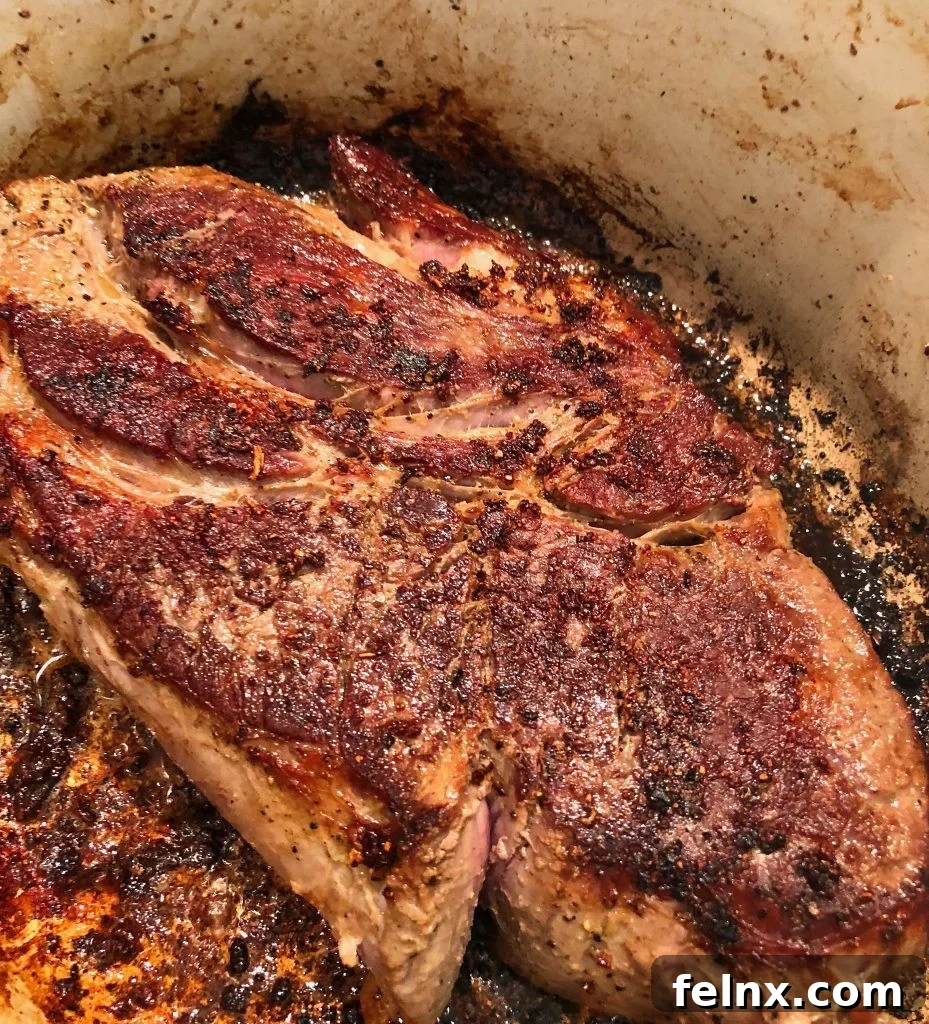Searing the beef in butter