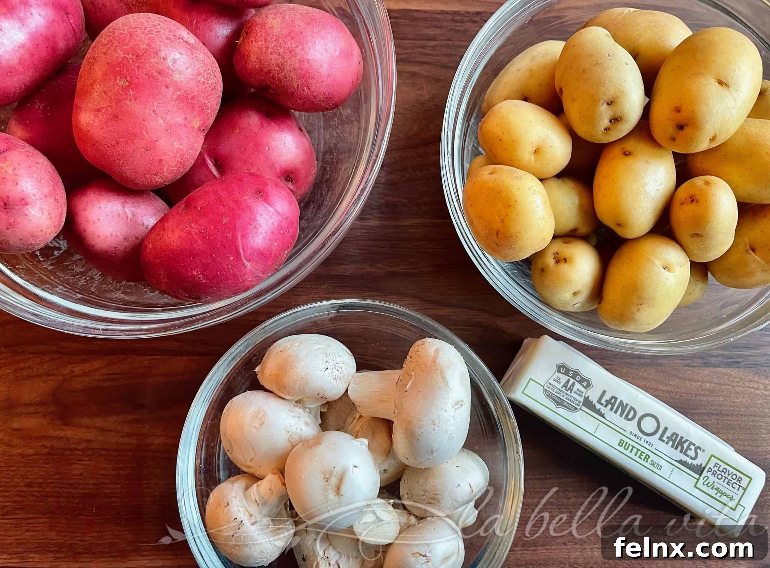 Potatoes and mushrooms