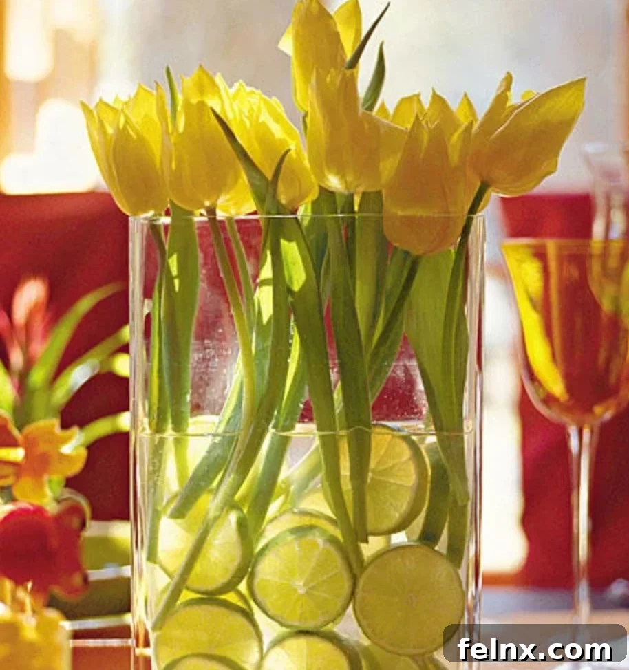Citrus and Flower Vase