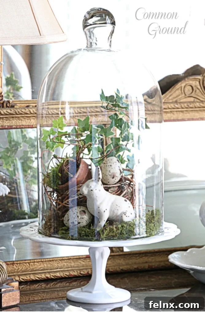 Spring Cloche Decor