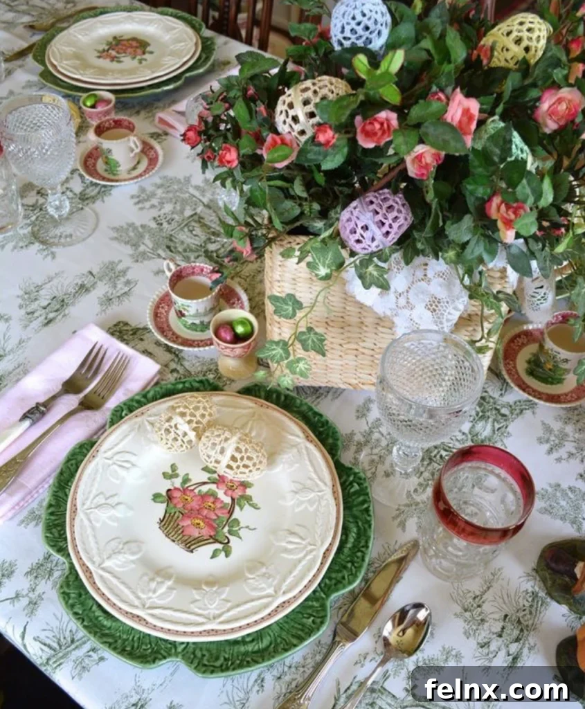 Cabbage Leaf Chargers and Roses