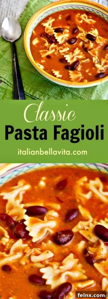 Traditional Pasta and Bean Soup Bowl