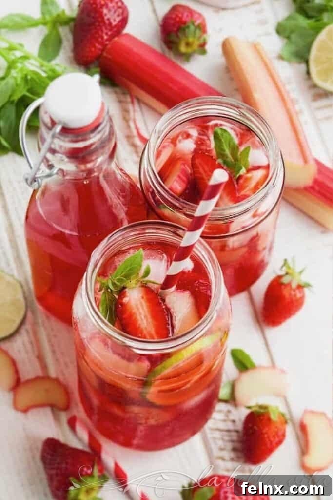 Refreshing Strawberry Rhubarb Mojito