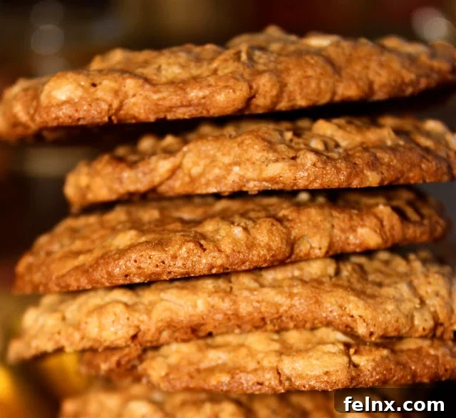 Freshly baked cinnamon toffee oatmeal cookies on a cooling rack
