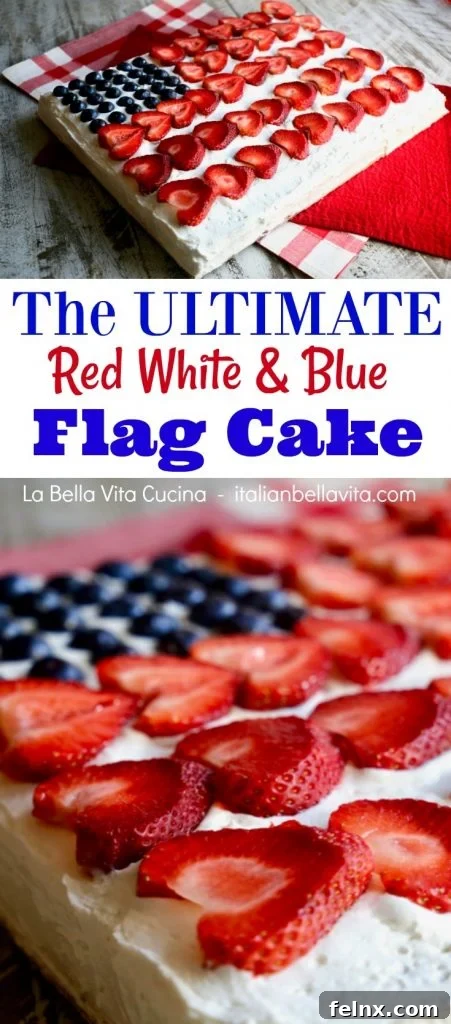 Pin this Patriotic Flag Cake recipe for later