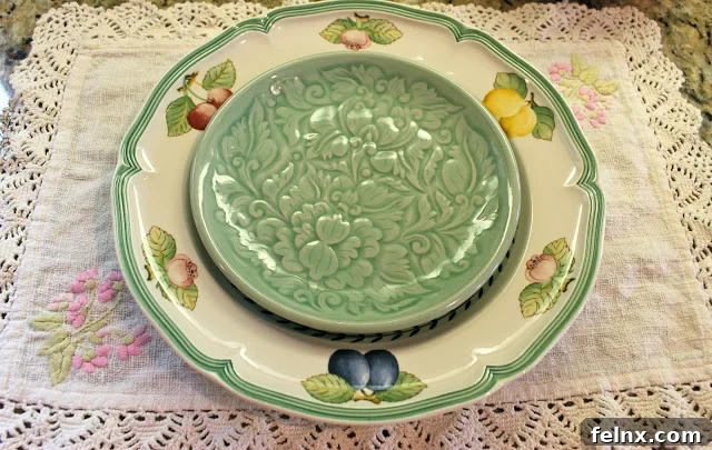 Authentic Thai Celadon Plate with Cucumber Salad