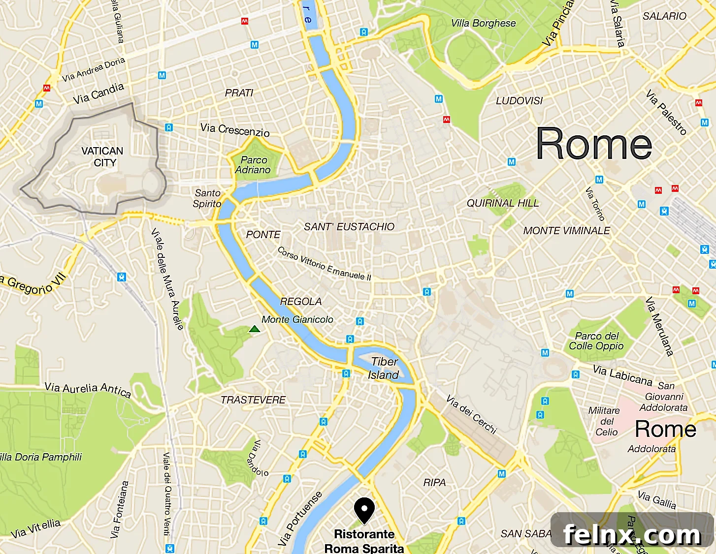 Map of Trastevere Rome