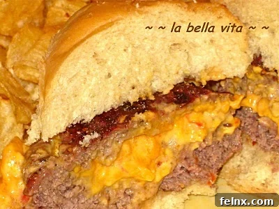 Final plated pimento cheese burger