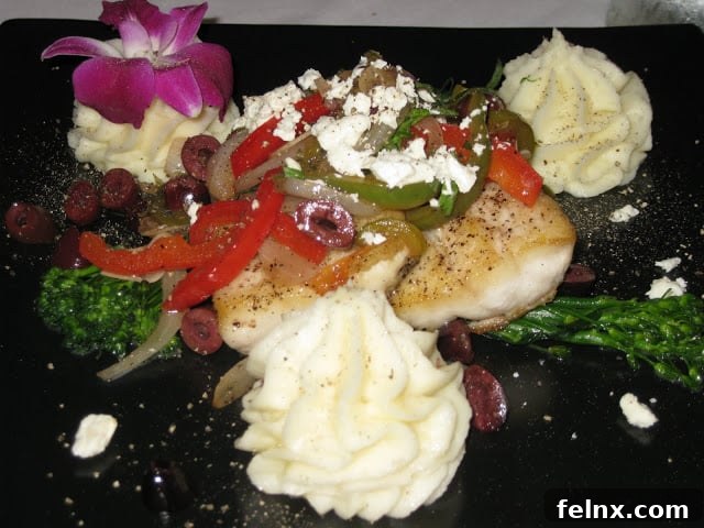 Deliciously prepared Carolina Redfish with Mediterranean toppings
