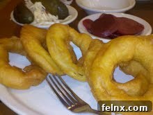 Giant Monster Onion Rings at a NYC Pub