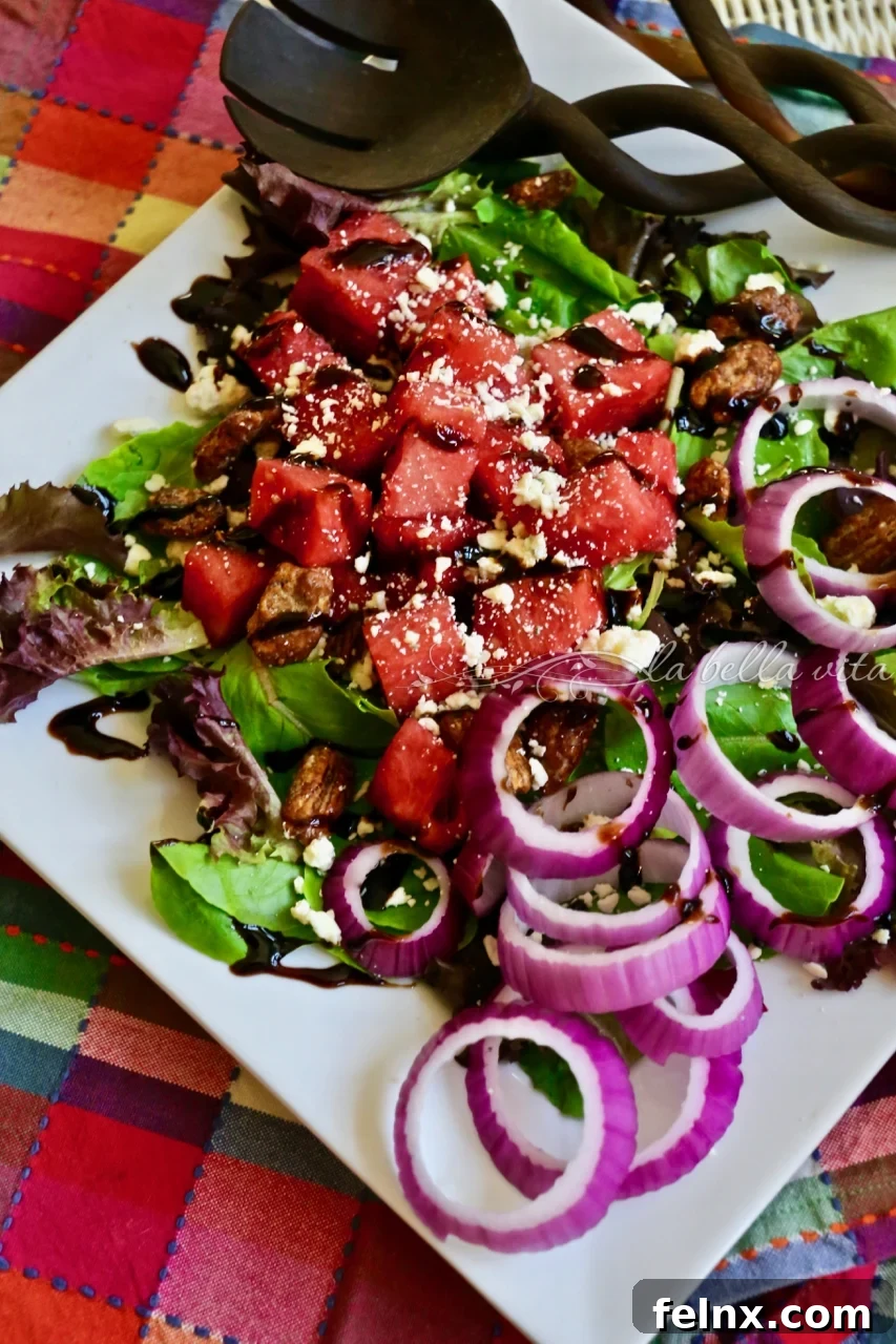 The Most Ultimate Watermelon Salad with Greens
