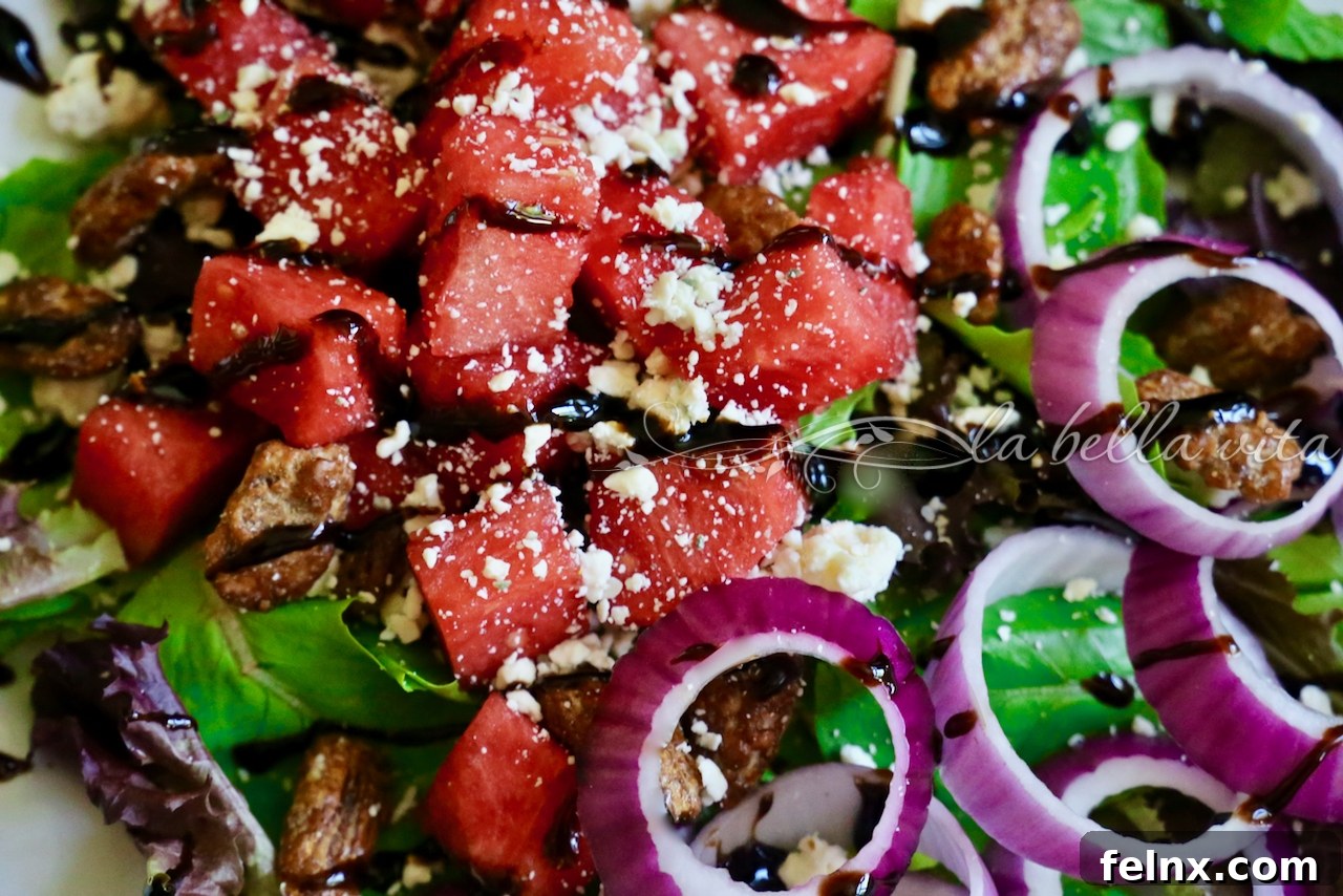 Balsamic Glaze Drizzle on Watermelon