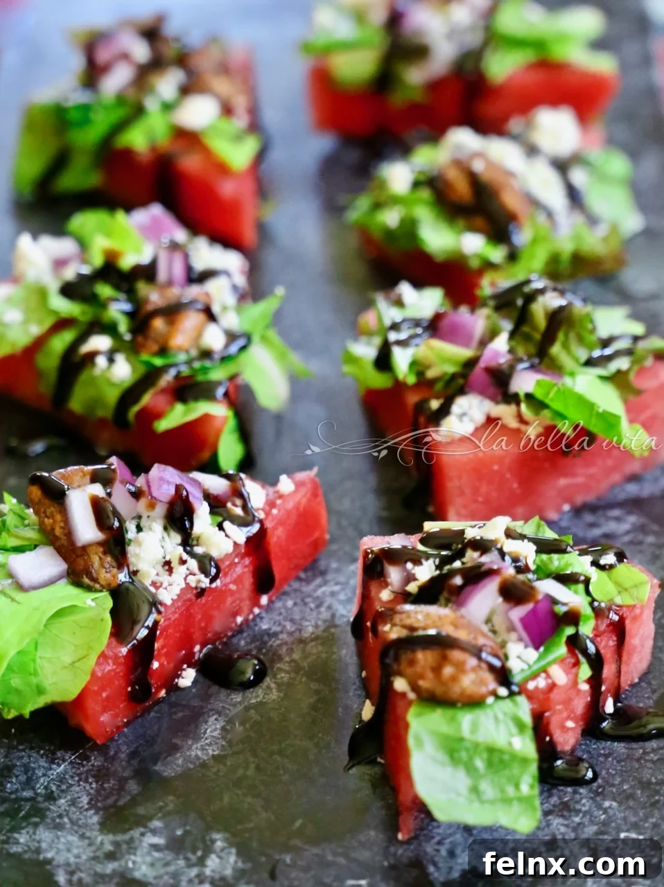 Handheld Watermelon Salad Triangles