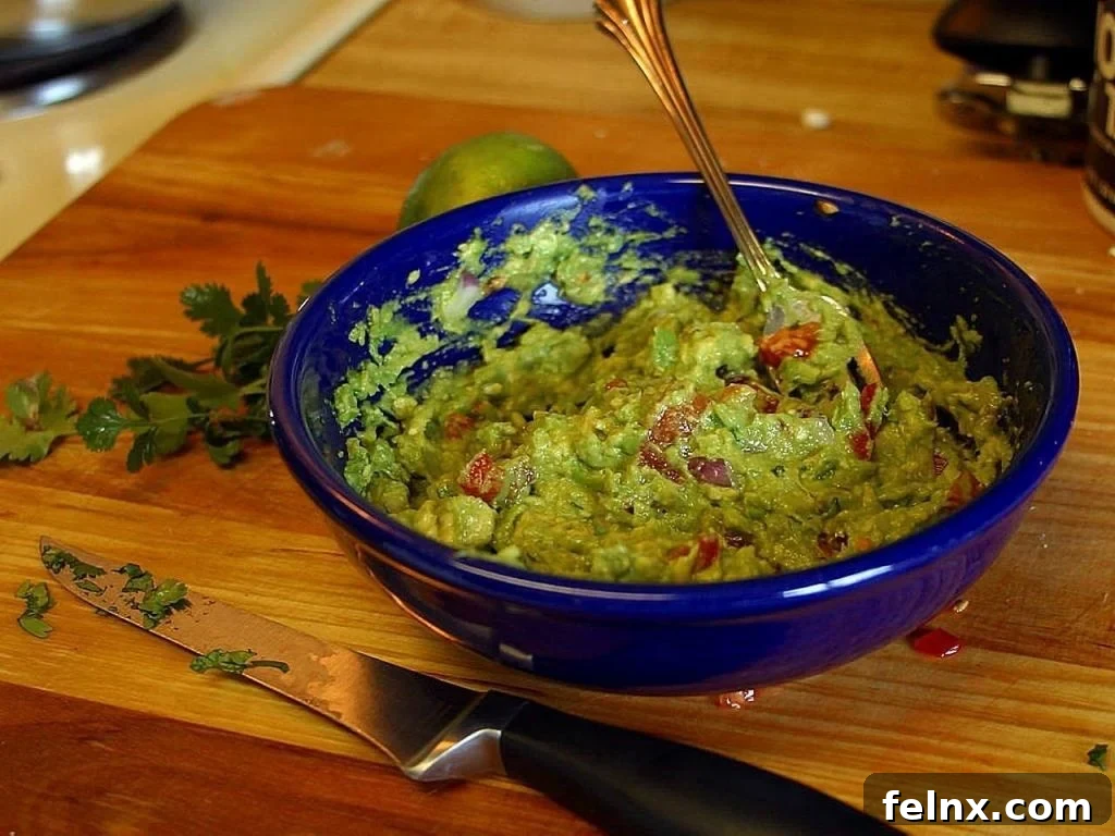 Fresh homemade guacamole with chips