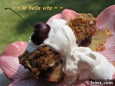Cherry Amaretto Crumble fresh from the oven