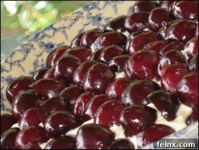 Cherries placed on top of the crumble batter