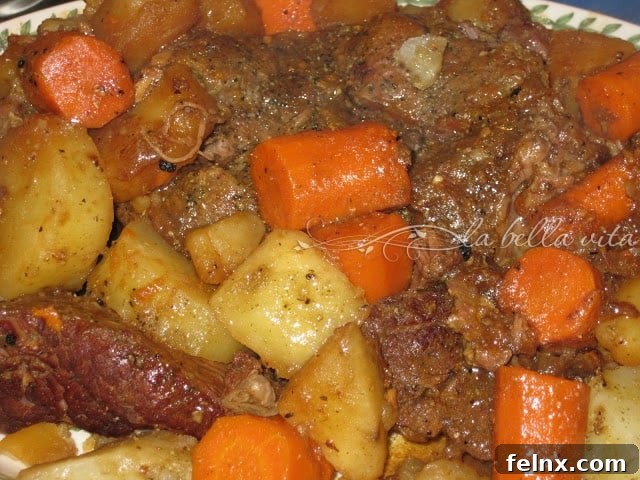 Finished Pot Roast and Root Vegetables