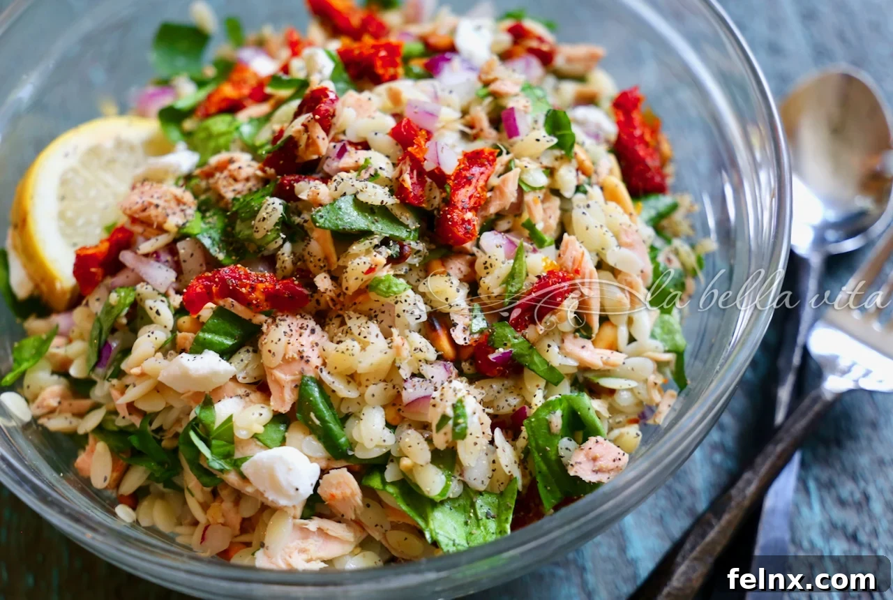 The Perfect Summer Italian Tuna and Orzo Salad