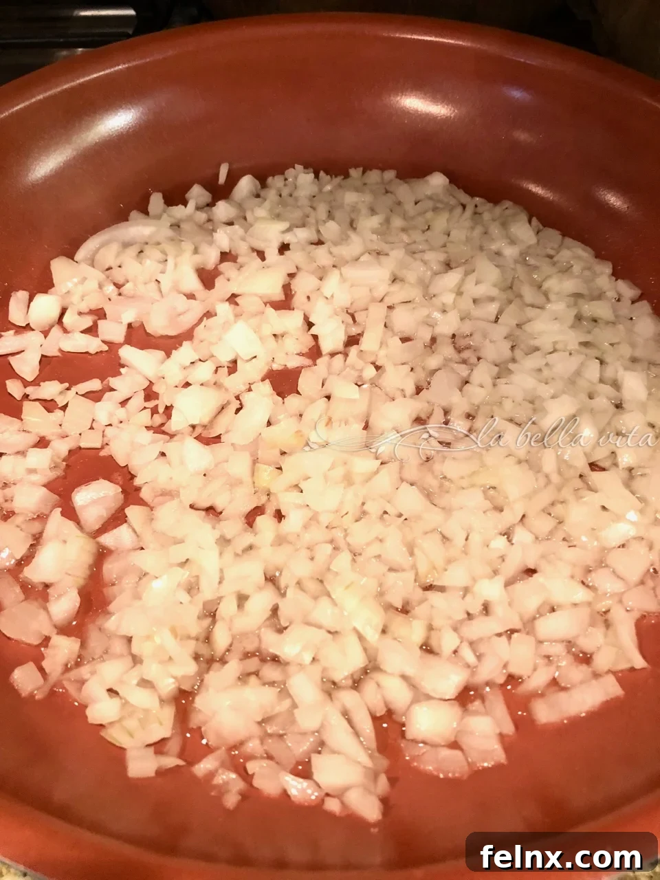 Sautéing onions and garlic in olive oil