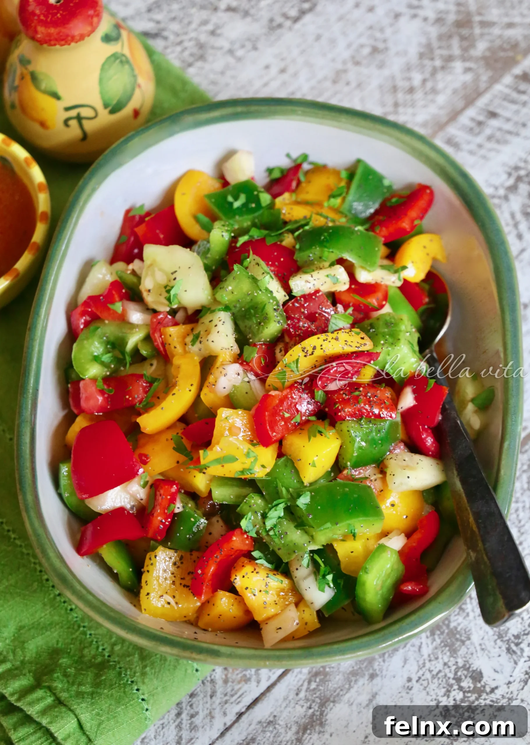 Fresh Italian Summer Vegetable Salad in a large bowl