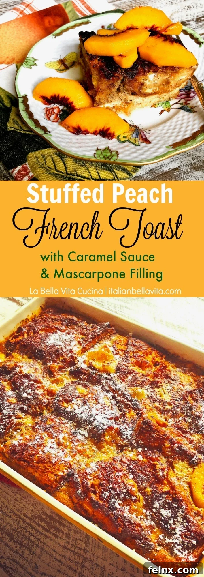 Pinterest Pin for Peach French Toast